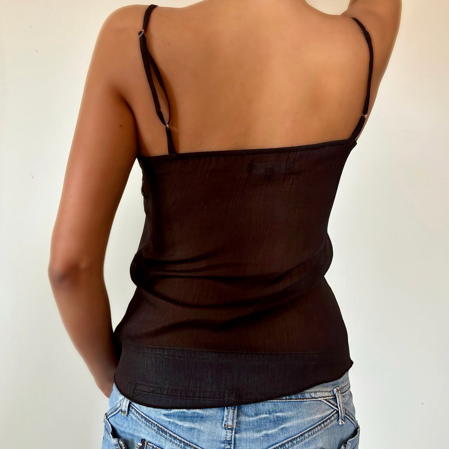 Vintage Brown Lace Cami Top