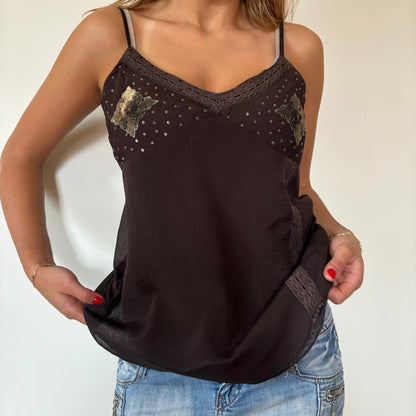 Vintage Brown Lace Cami Top